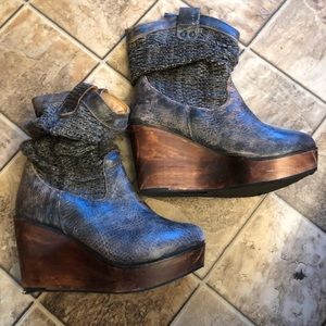 Wedge heel booties